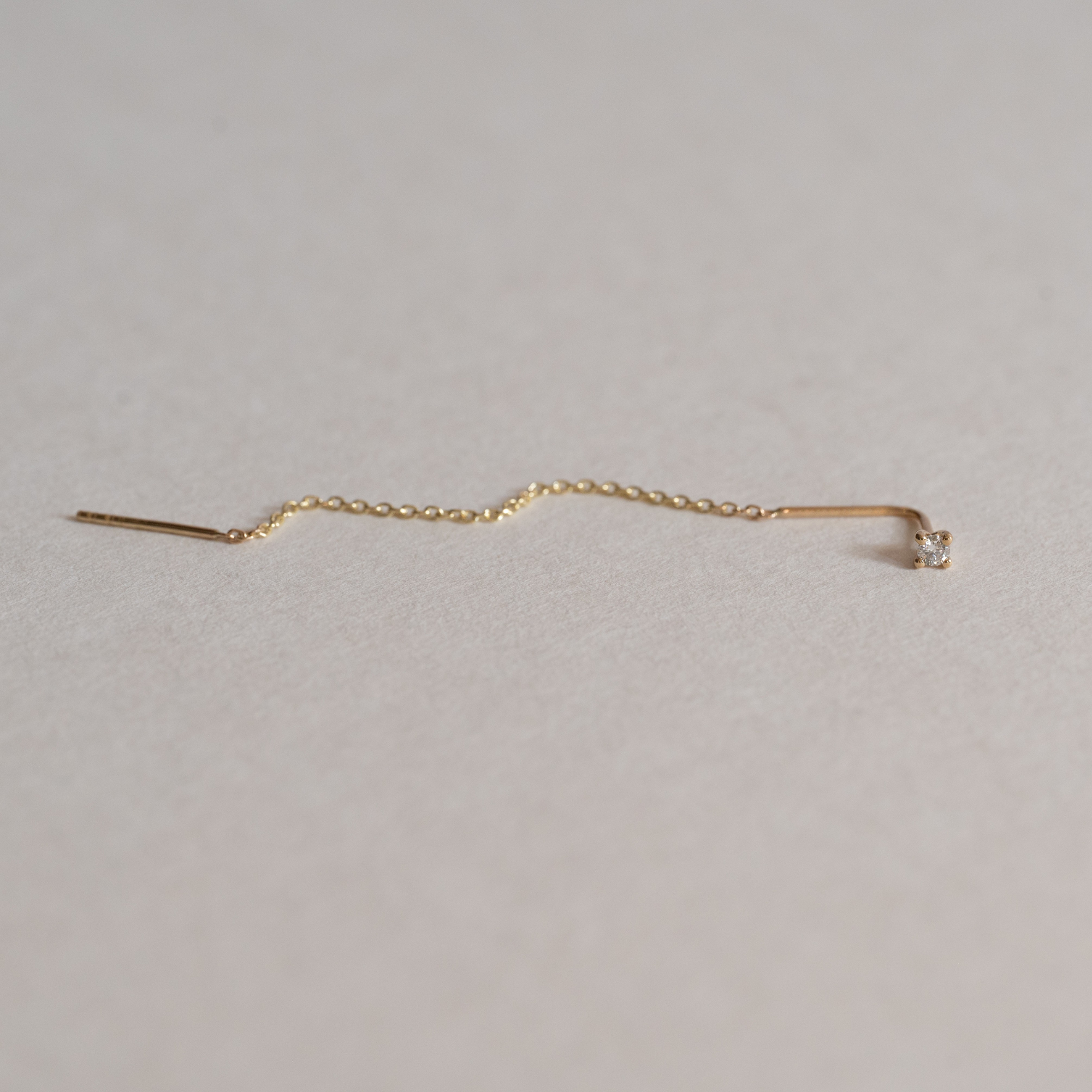 Round Prongs Chain Earring