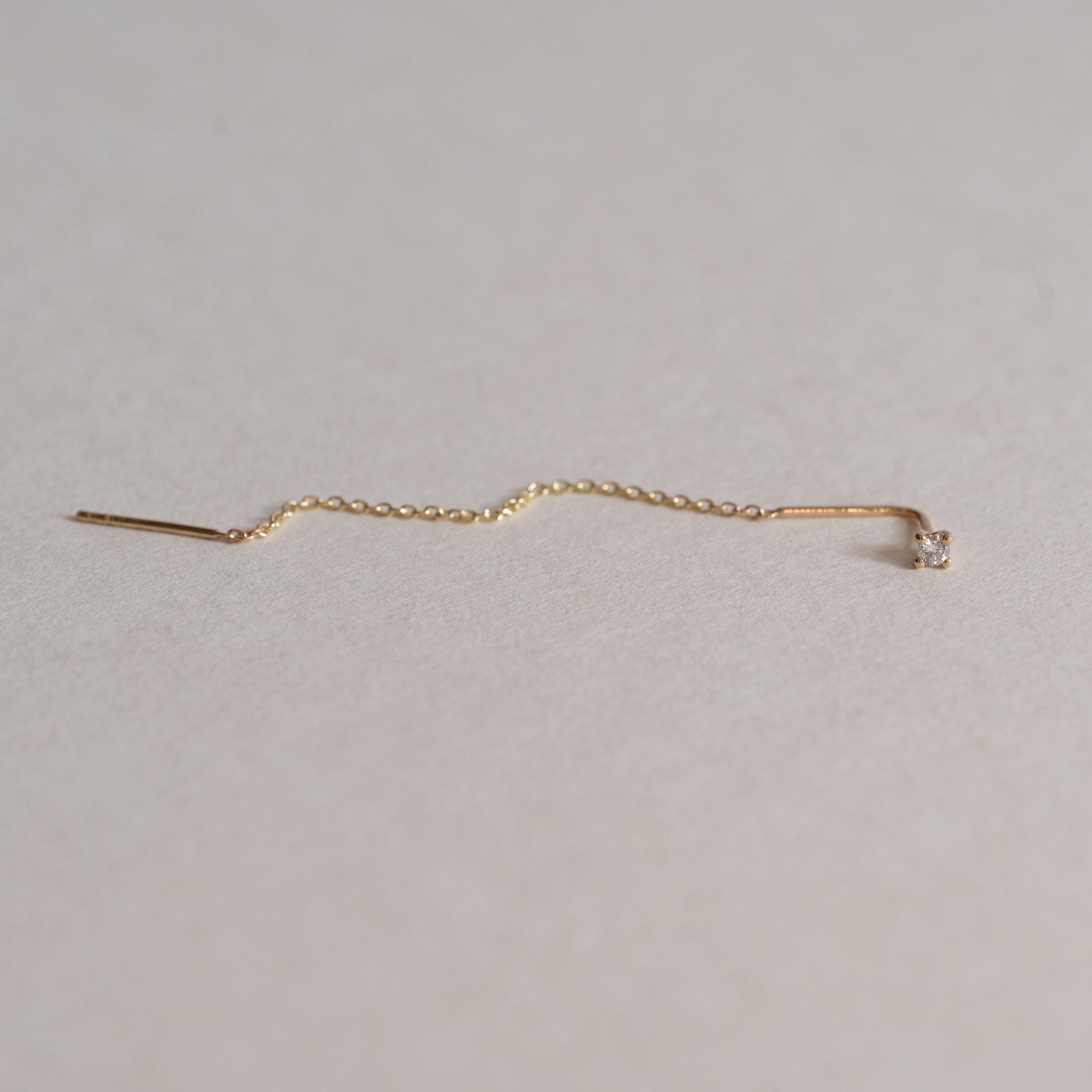 Round Prongs Chain Earring
