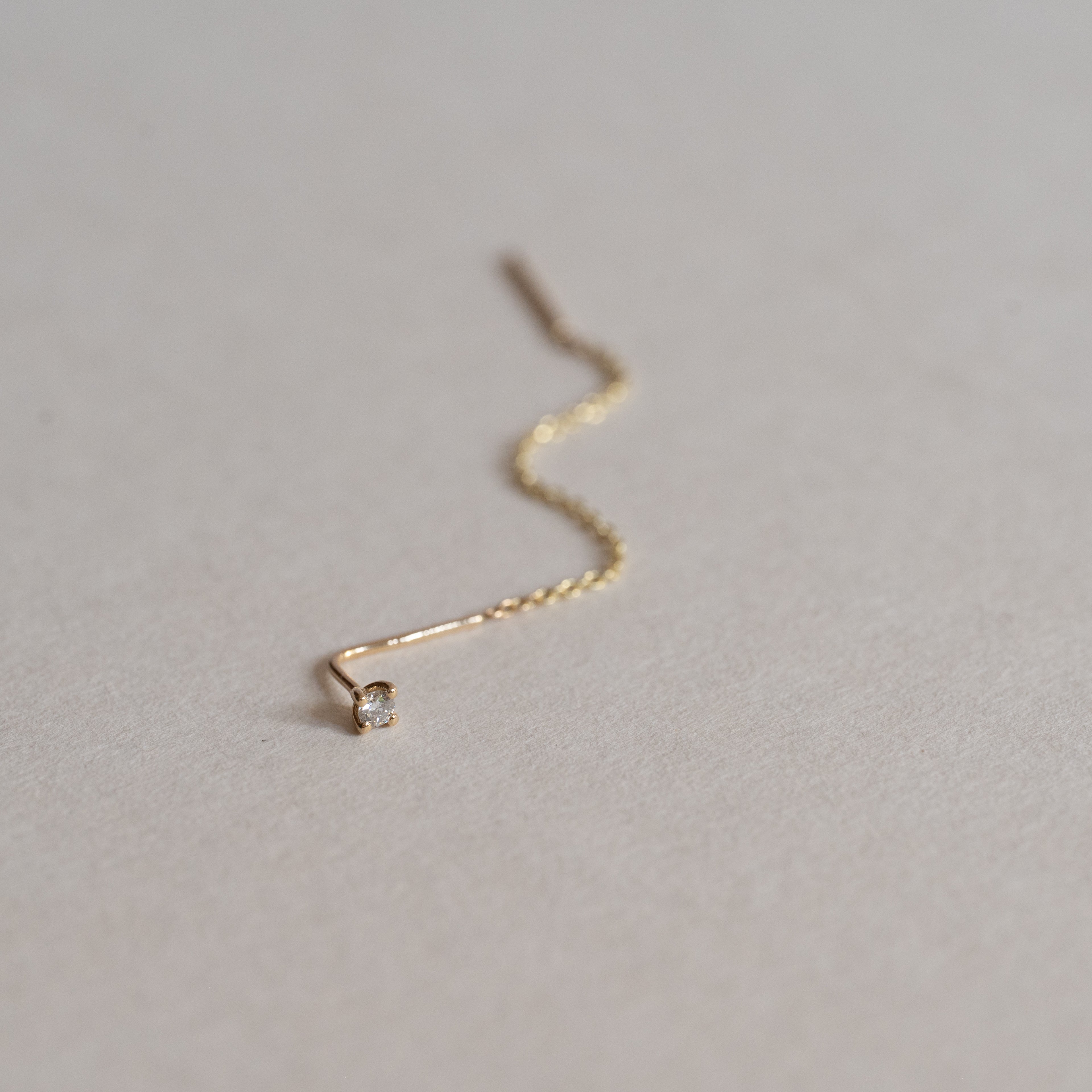 Round Prongs Chain Earring