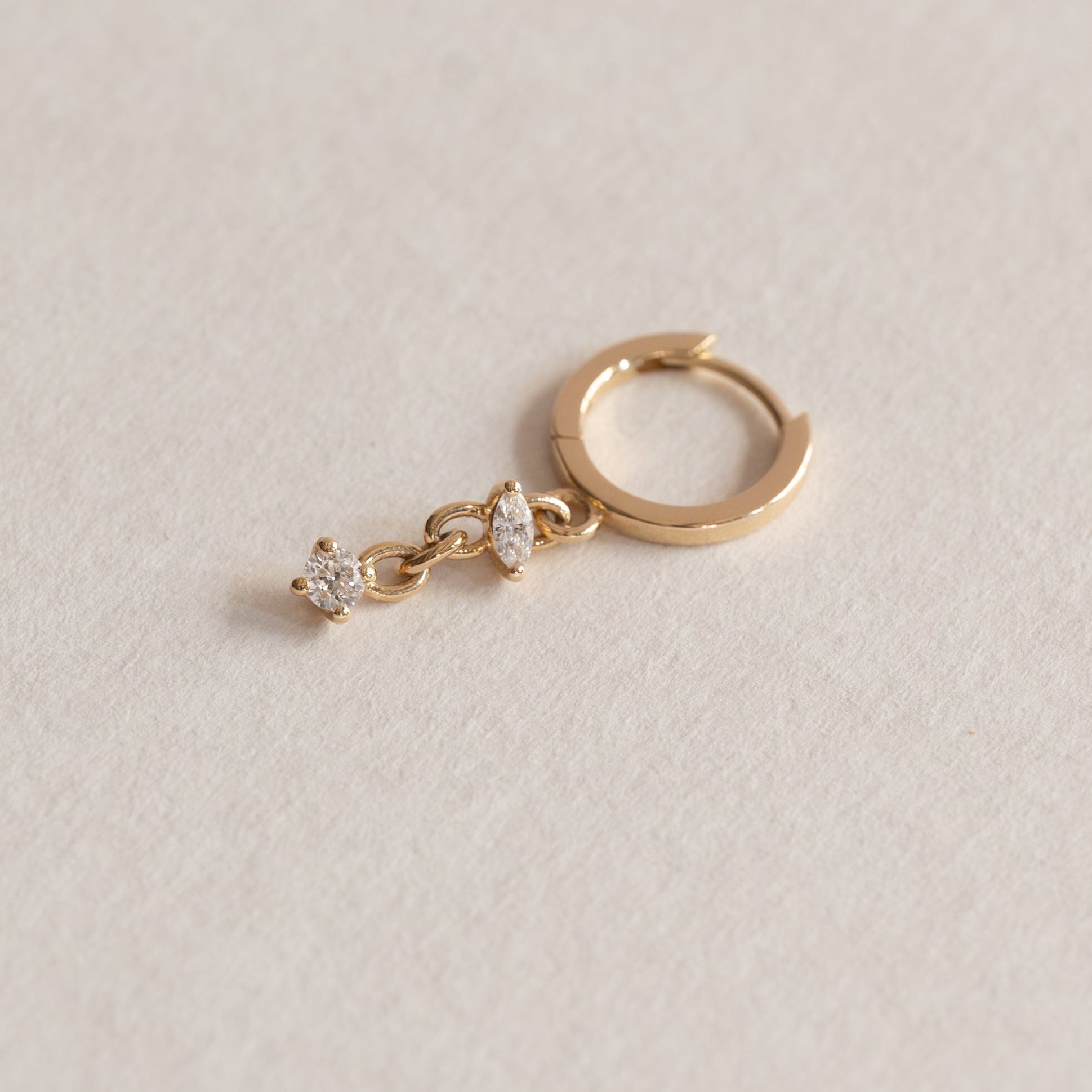 Huggie Mixed Diamond Earring