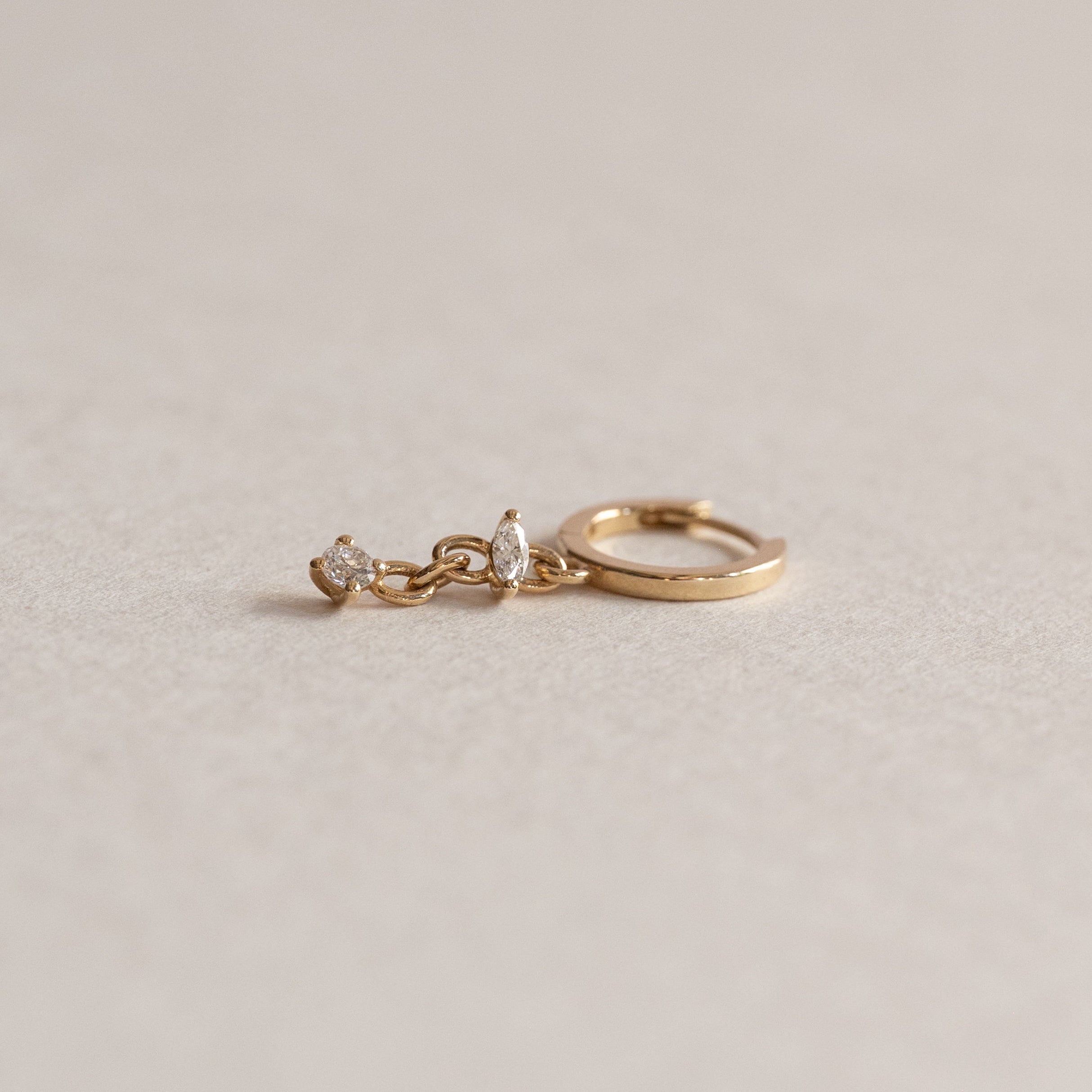 Huggie Mixed Diamond Earring