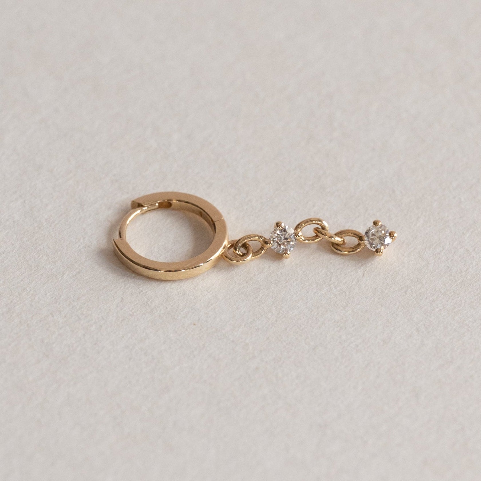 Huggie Double Diamond Earring