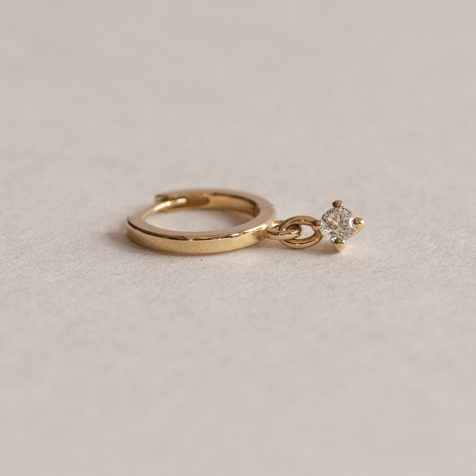Huggie Round Diamond Earring