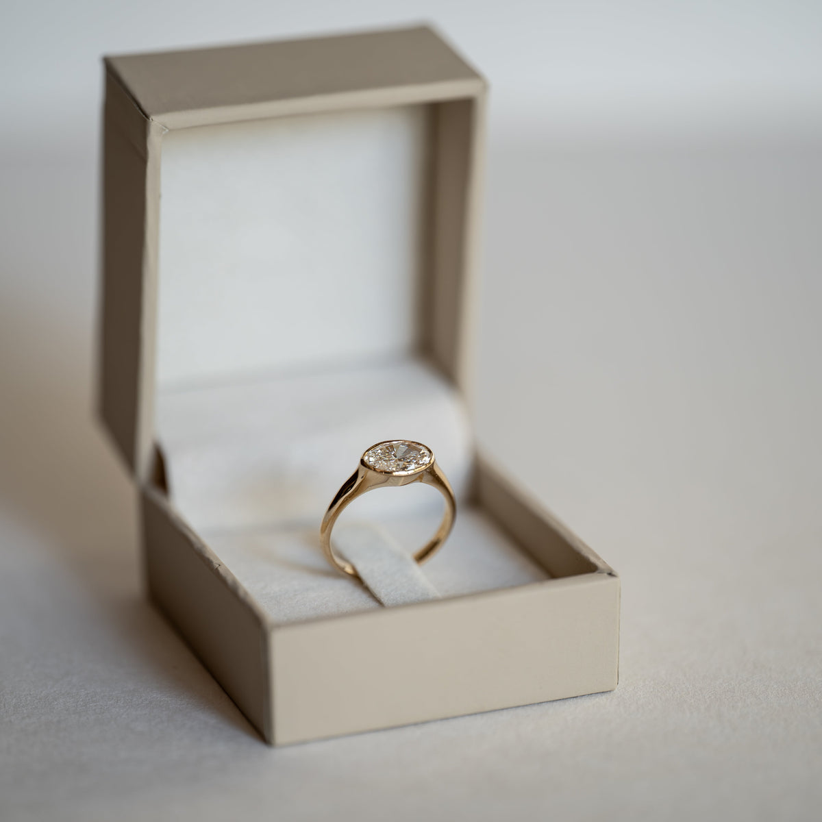 East West Oval Bezel Ring, east west oval bezel diamond engagement ring in 14K gold
