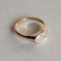 East West Oval Bezel Ring, east west oval bezel diamond engagement ring in 14K gold
