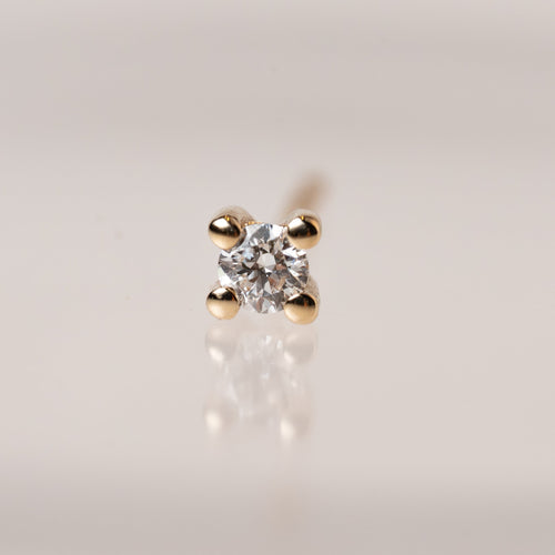 Classic Stud Earring, round diamond stud earring in 14K gold