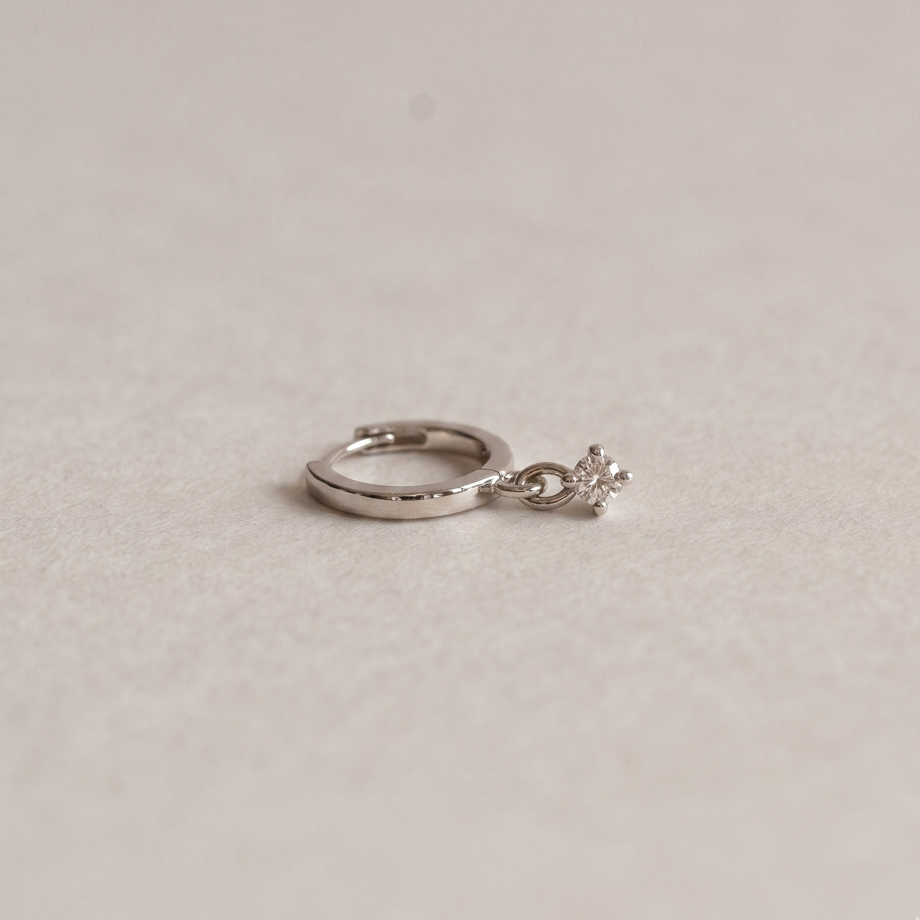 Huggie Round Diamond Earring