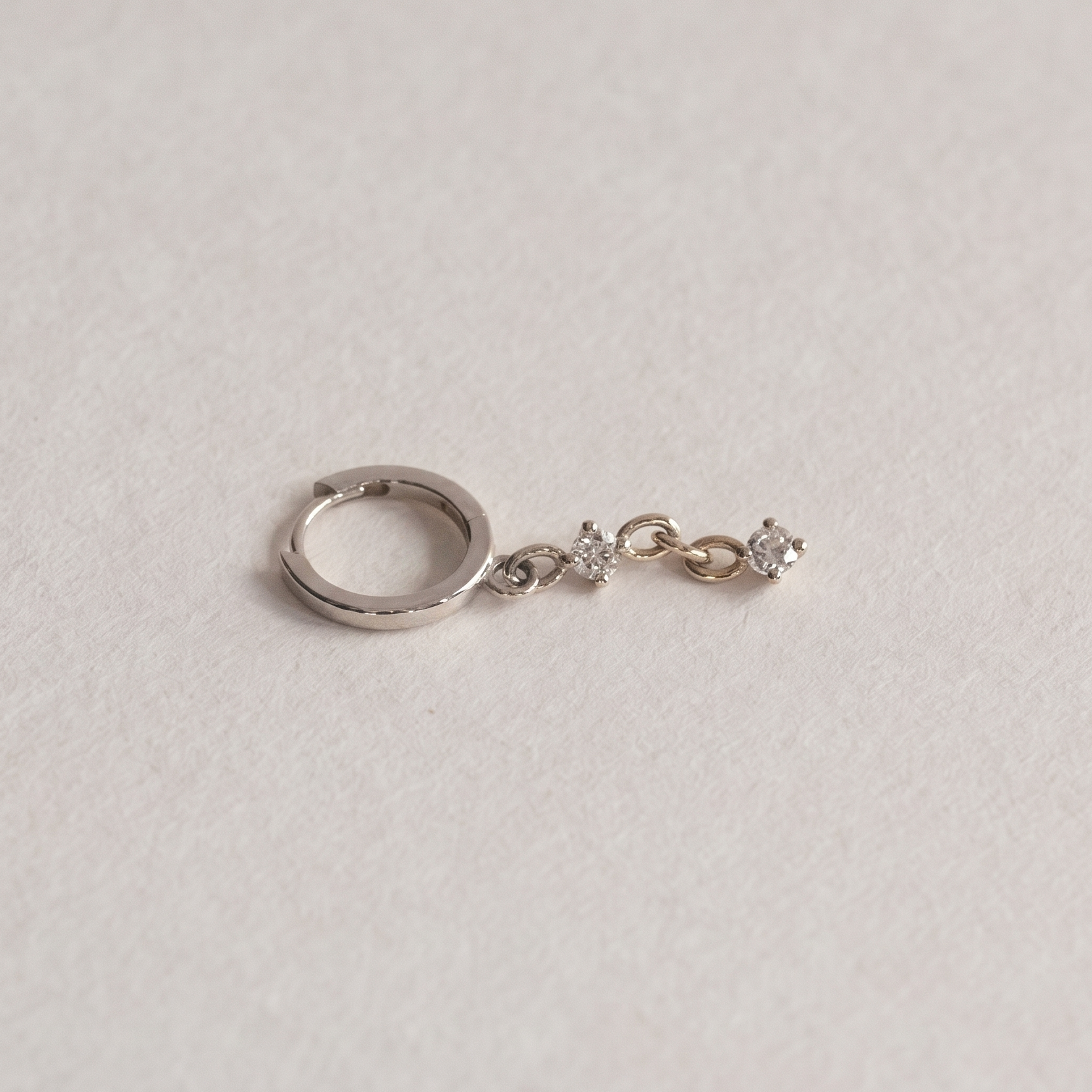 Huggie Double Diamond Earring