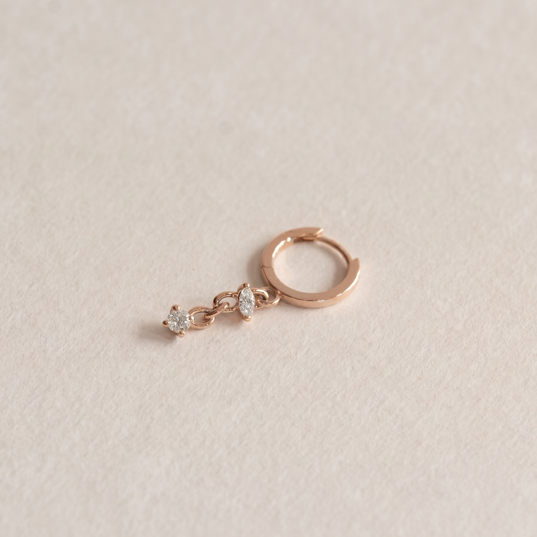 Huggie Mixed Diamond Earring