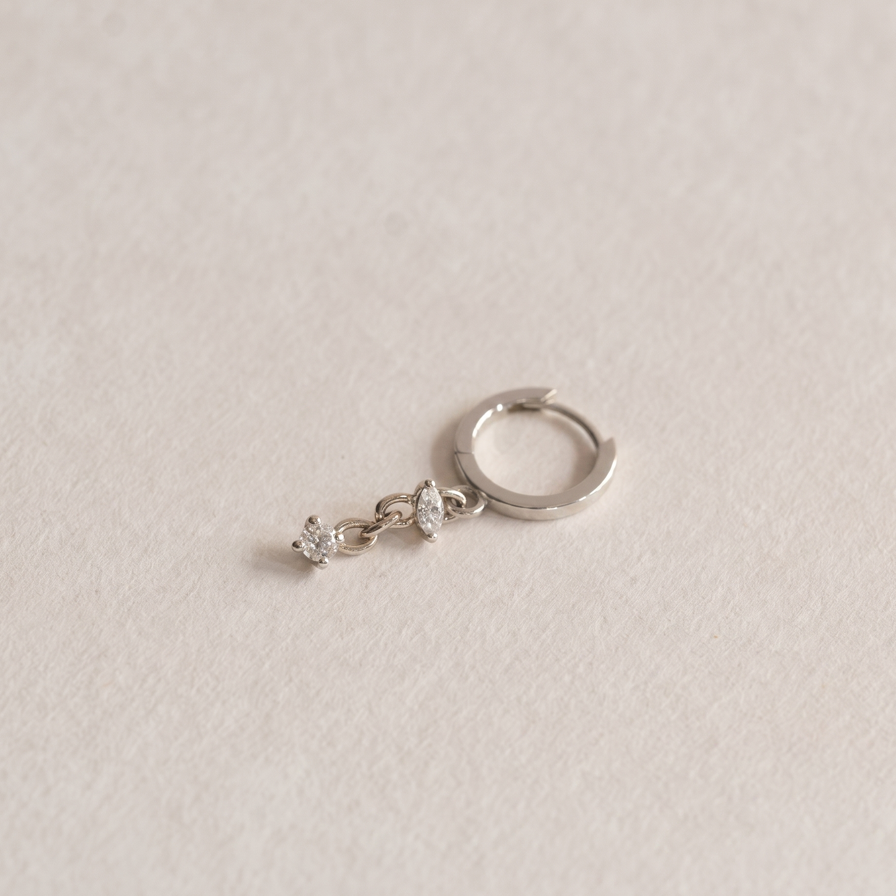 Huggie Mixed Diamond Earring