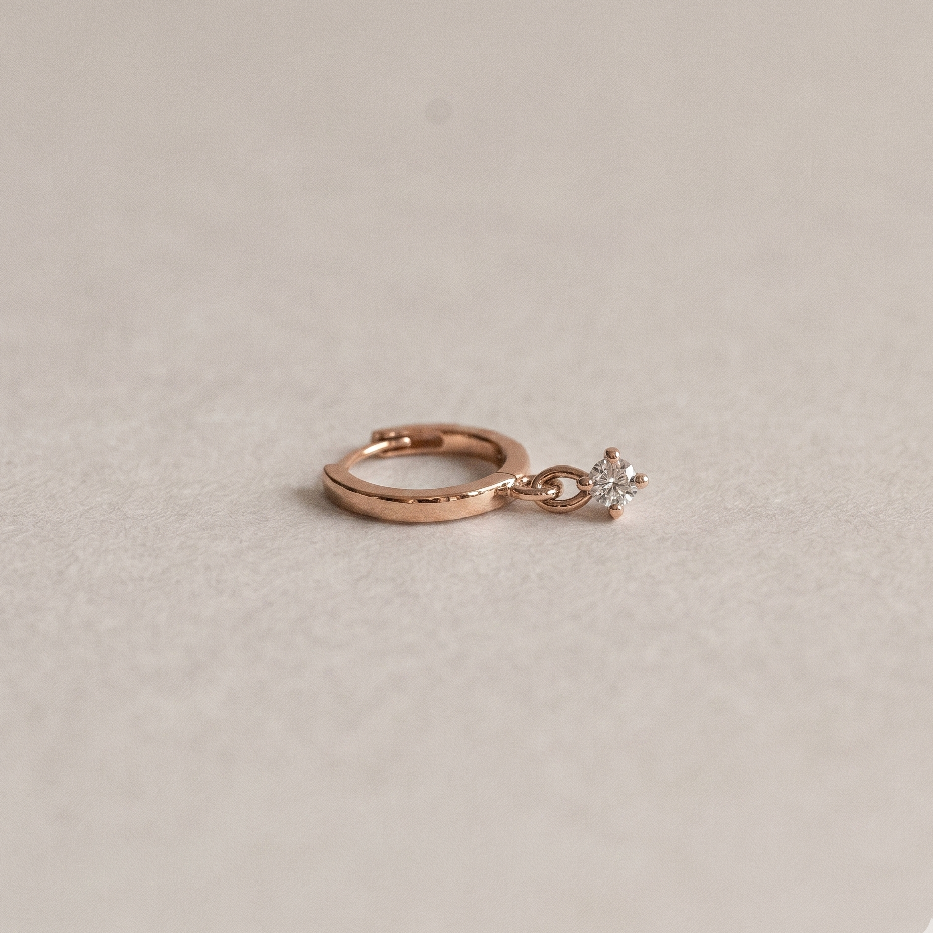 Huggie Round Diamond Earring