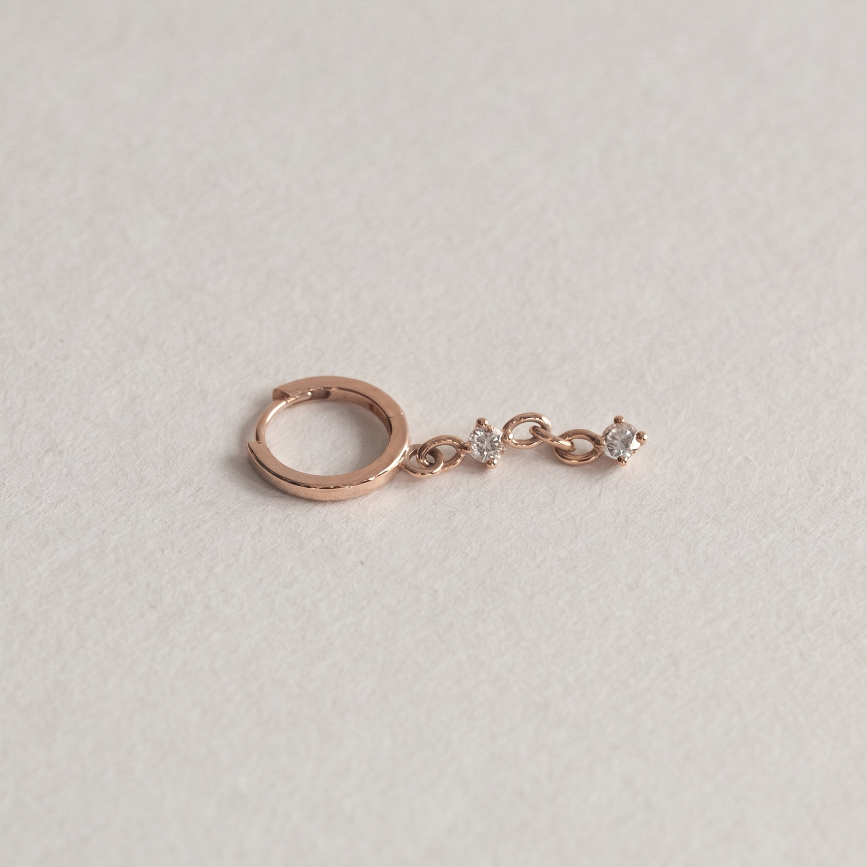 Huggie Double Diamond Earring