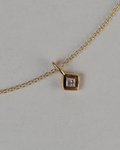 The Princess Pendant, princess cut diamond pendant necklace in 14K gold