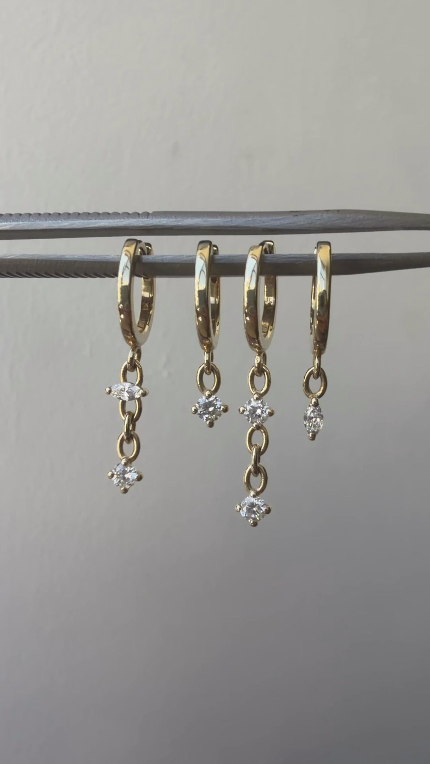 Huggie Double Diamond Earring